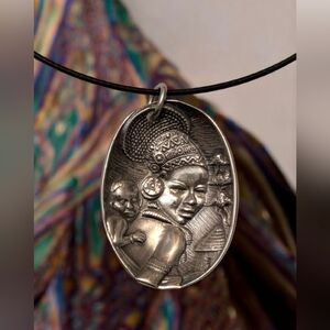 Vintage Joe Calafato "Candida" South African Mother & Child Pendant/Brooch